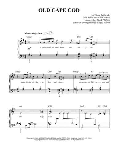Old Cape Cod (arr. Mark Phillips)