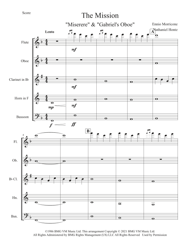 Gabriel's Oboe (arr. Nathaniel Hontz)