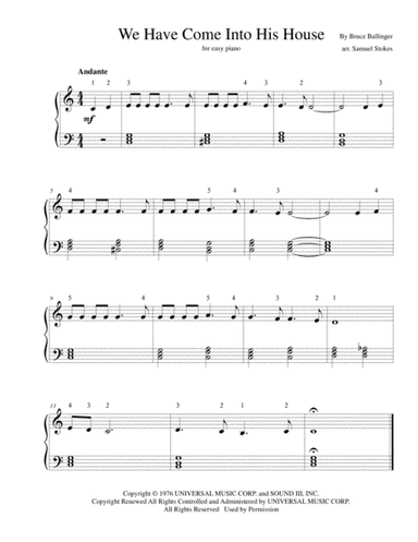 We Have Come Into His House (arr. Samuel Stokes)
