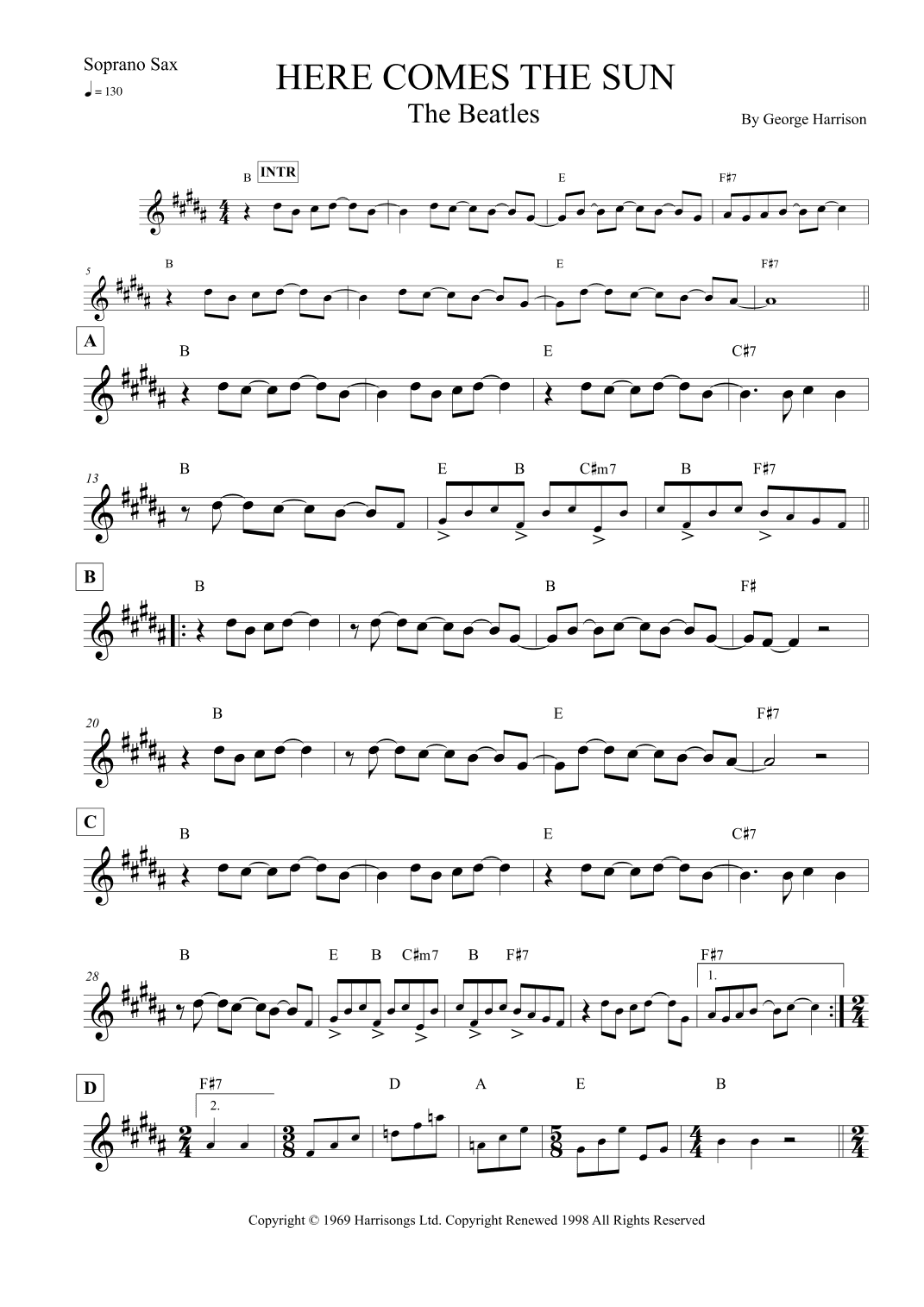 Here Comes The Sun (arr. Leo Silva)
