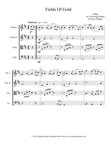 Fields Of Gold (arr. Dave Prudon)