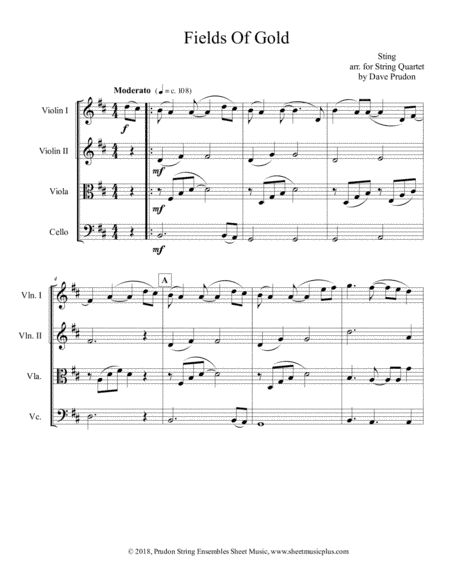 Fields Of Gold (arr. Dave Prudon)