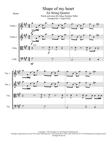 Shape Of My Heart (arr. Angeluz ramwagmoz)
