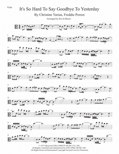 It's So Hard To Say Goodbye To Yesterday (arr. Kevin Busse)