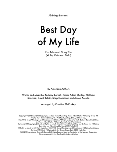 Best Day Of My Life (arr. Caroline McCaskey)