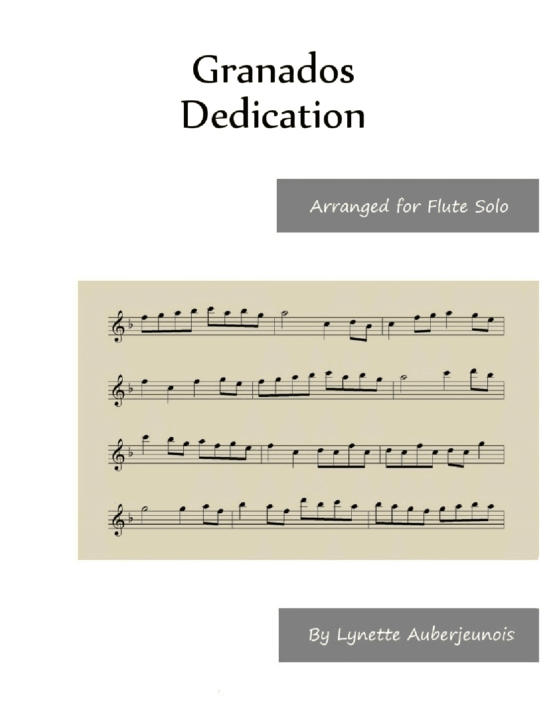 Dedication - Flute Solo (arr. Lynette Auberjeunois)
