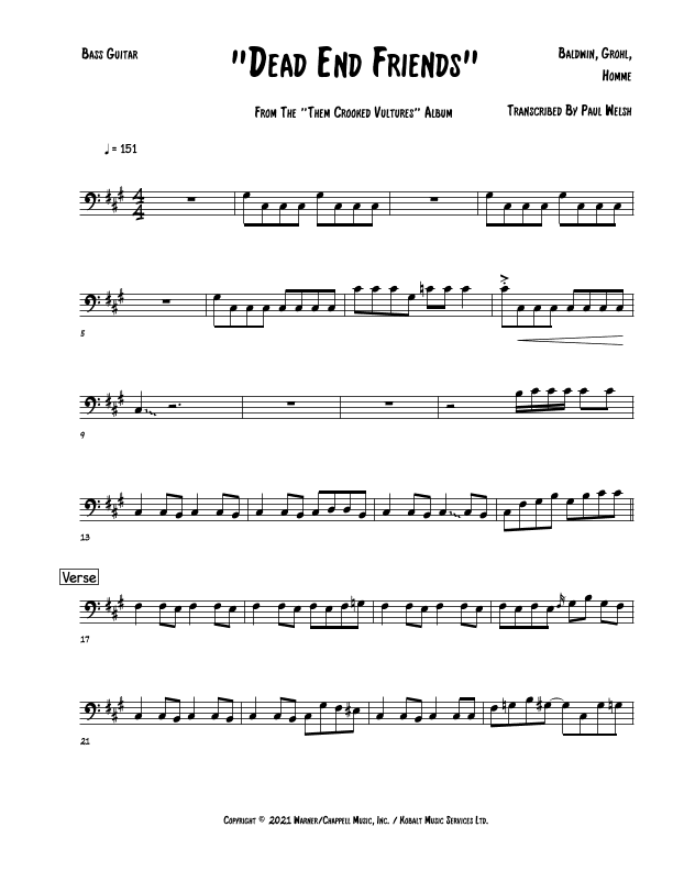 Dead End Friends (arr. Accubass)