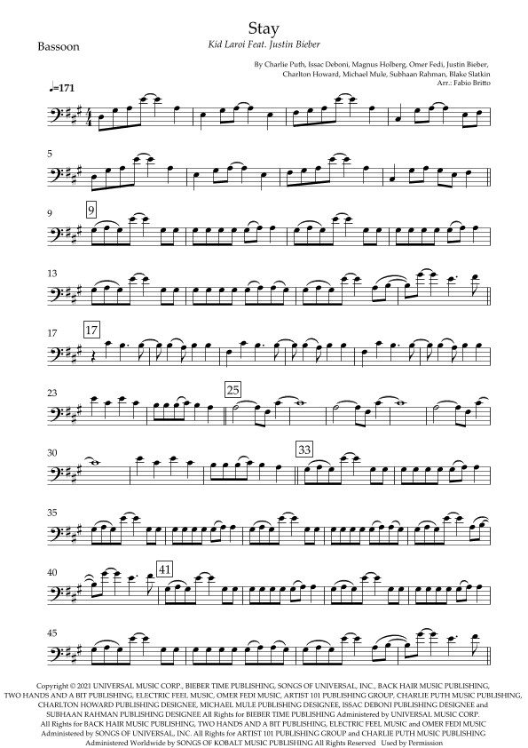 Stay (arr. Fabio Britto)