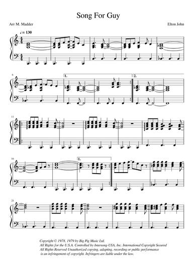 Song For Guy (arr. Michelle Madder)