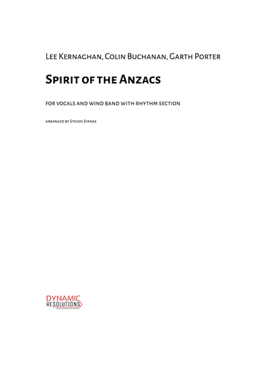 Spirit Of The Anzacs (arr. Arranged Steven Stanke)