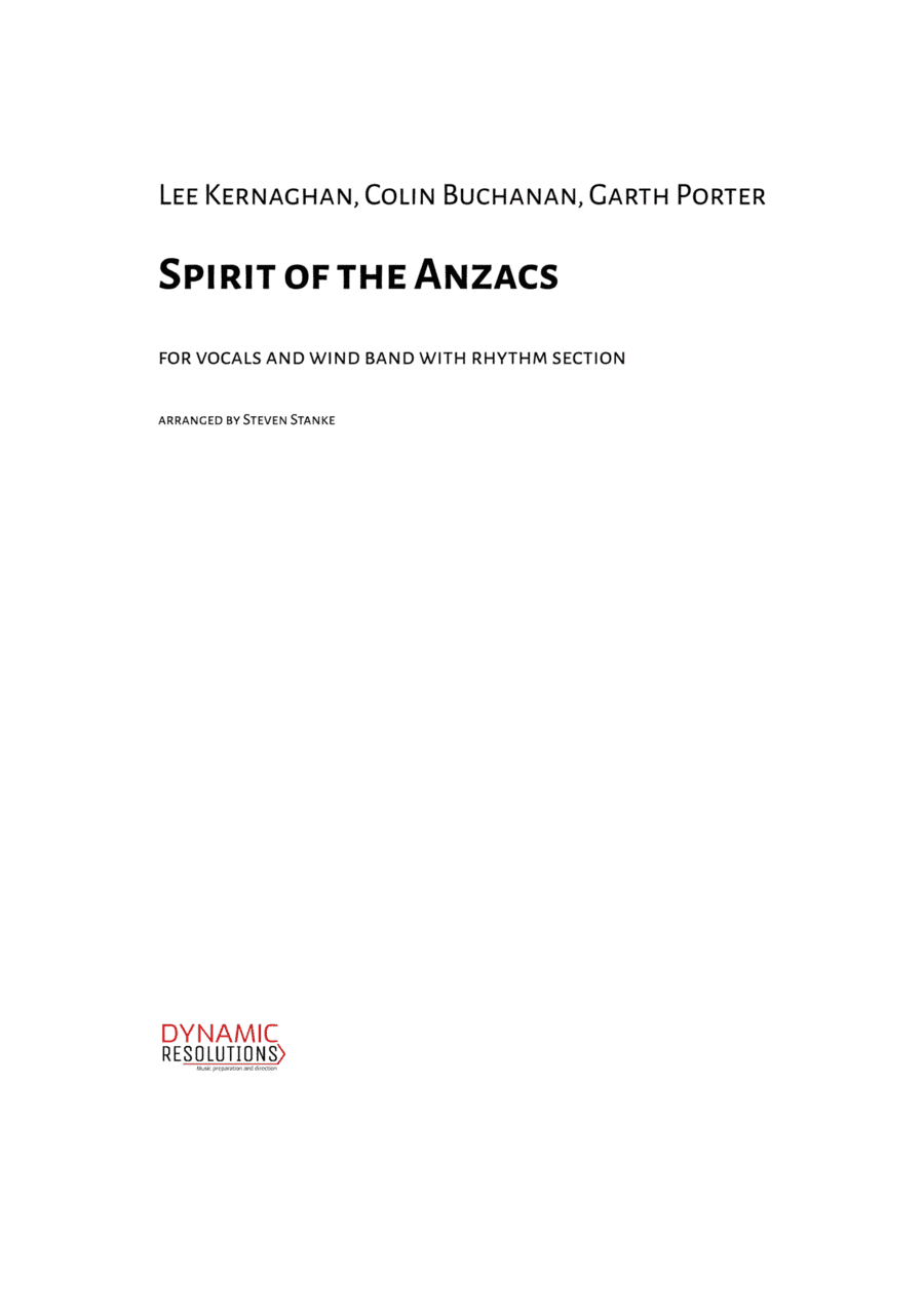 Spirit Of The Anzacs (arr. Arranged Steven Stanke)