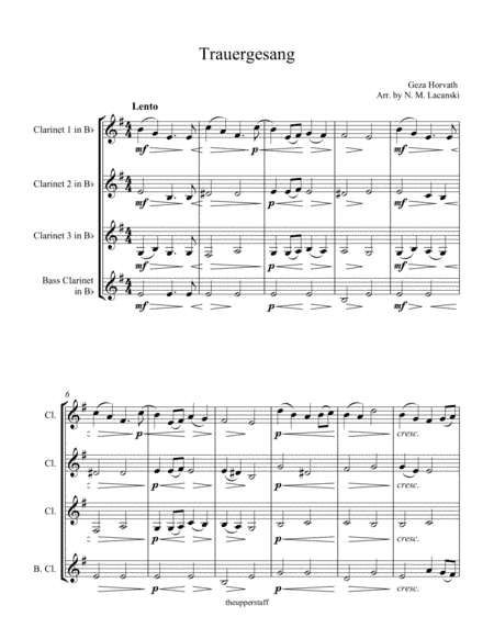 Trauergesang (arr. Nick Lacanski)