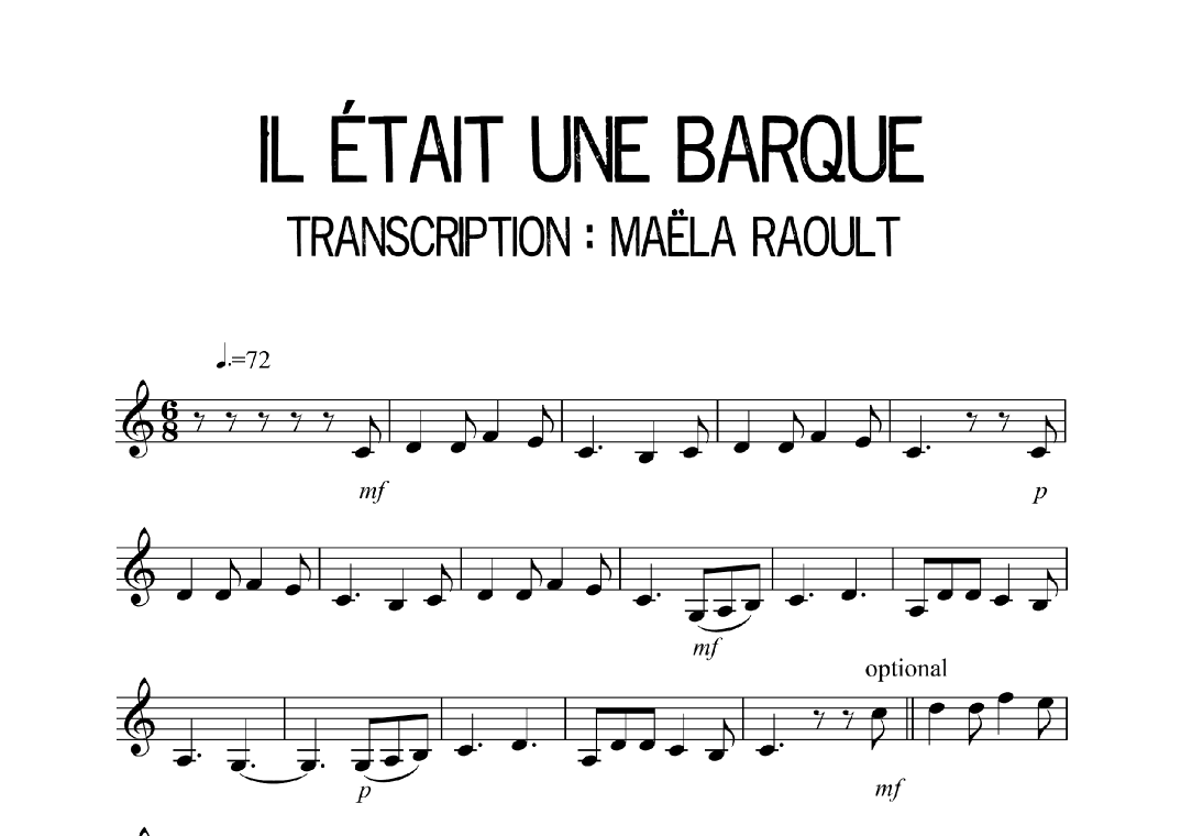 Il était une barque (arr. Maëla Raoult)