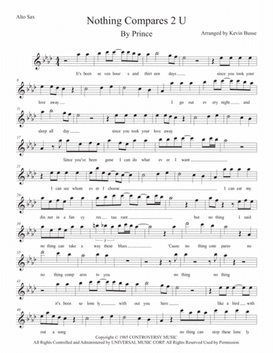 Nothing Compares 2 U (arr. Kevin Busse)