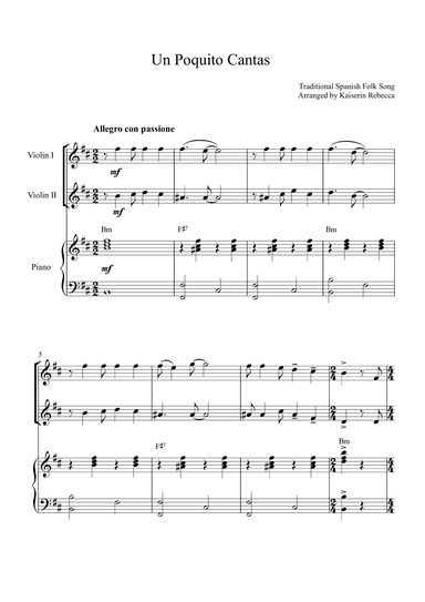 Un Poquito Cantas (arr. Kaiserin Rebecca)