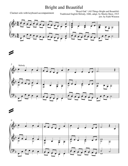 Bright and Beautiful (arr. Faith Winston)