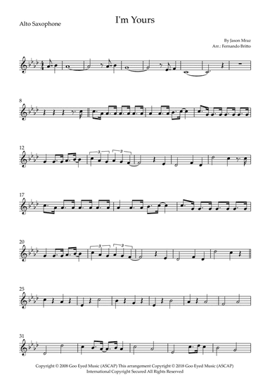 I'm Yours (arr. Fernando Britto)