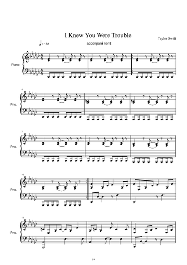 I Knew You Were Trouble (arr. Taylor Swift)