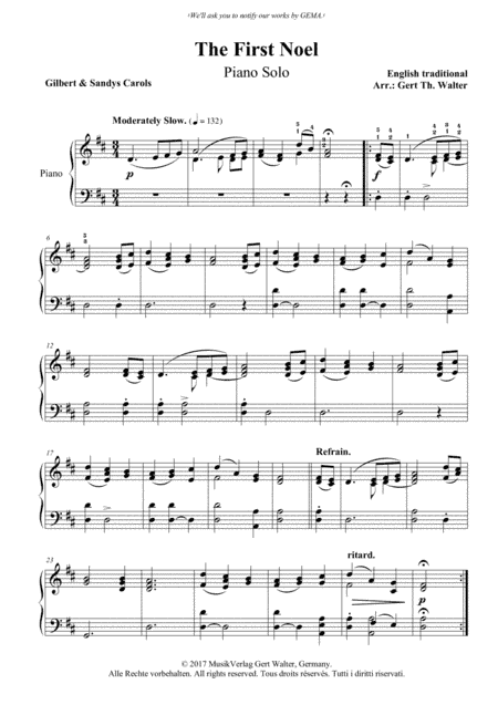 The First Noel (arr. Gert Th. Walter)