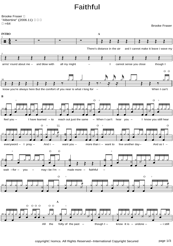 Faithful (arr. COPYDRUM)