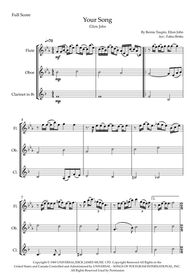 Your Song (arr. Fabio Britto)