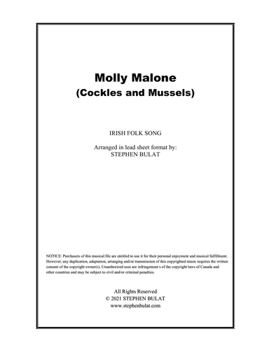 Molly Malone (Cockles and Mussels) - Lead sheet (key of F) (arr. Stephen Bulat)