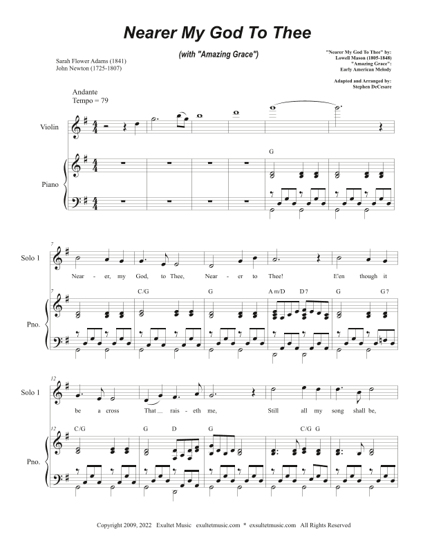 Nearer My God To Thee (with "Amazing Grace") (Vocal solos and SATB) (arr. Stephen DeCesare)