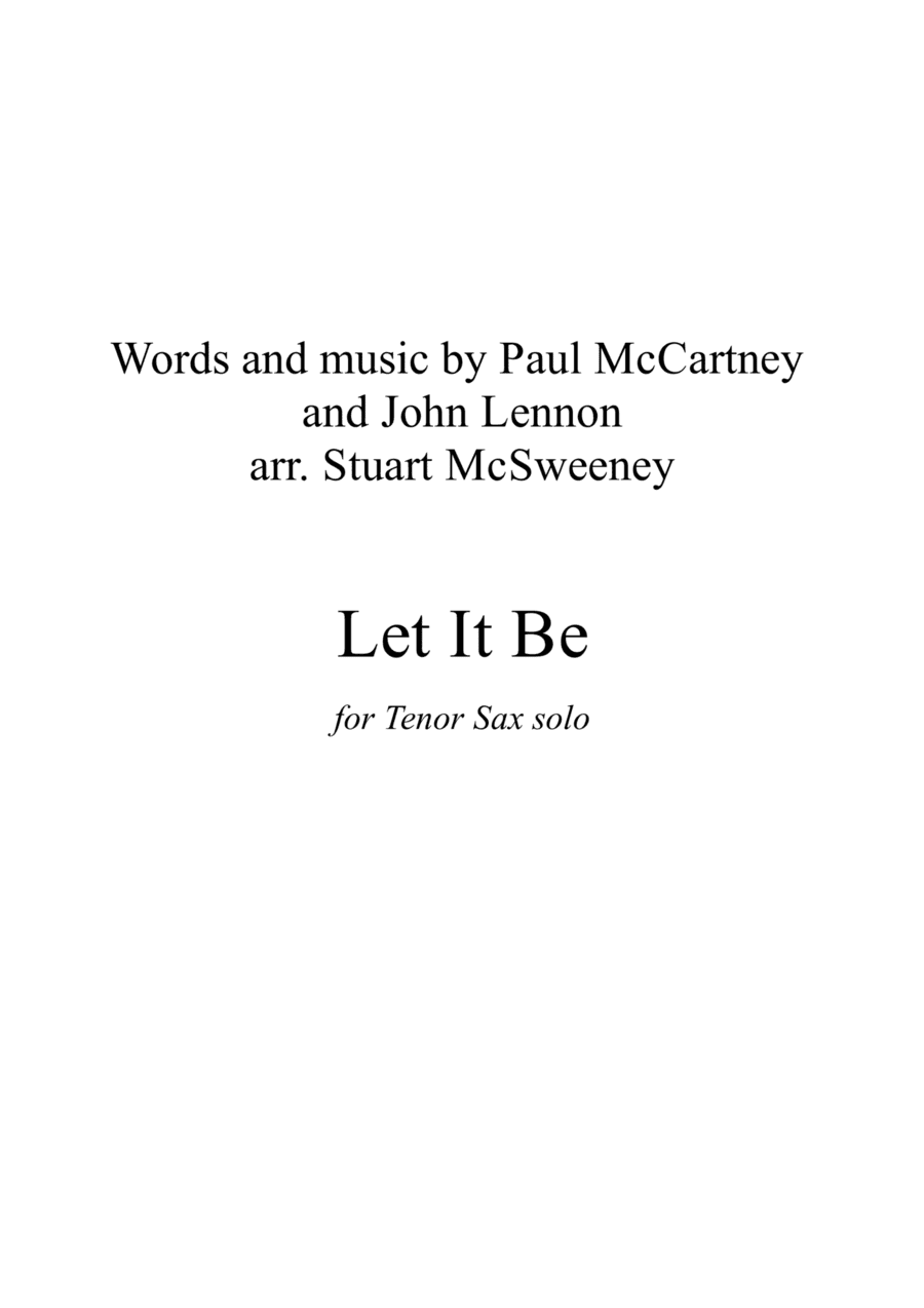 Let It Be (arr. Stuart McSweeney)