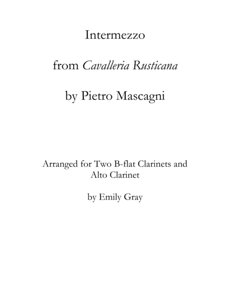 Intermezzo from "Cavalleria Rusticana" (arr. Emily Gray)