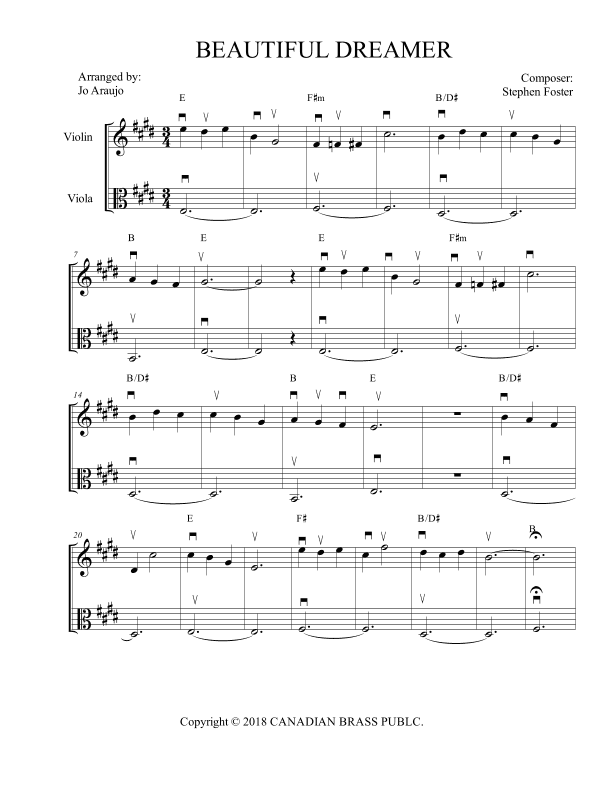 BEAUTIFUL DREAMER (arr. JO ARAÚJO)