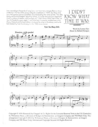 I Didn't Know What Time It Was (arr. Robert Blond)