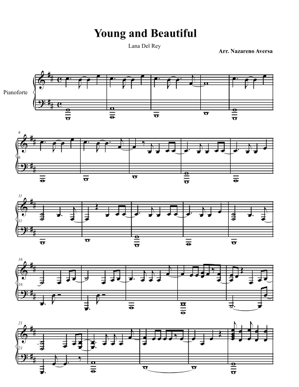 Young And Beautiful (arr. Nazareno Aversa)