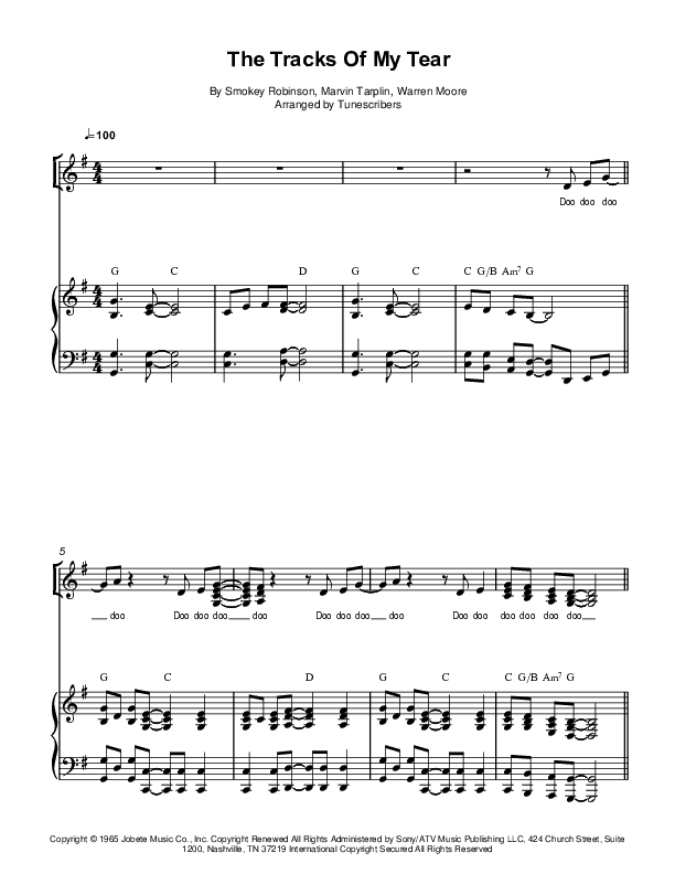 The Tracks Of My Tears (arr. Tunescribers)