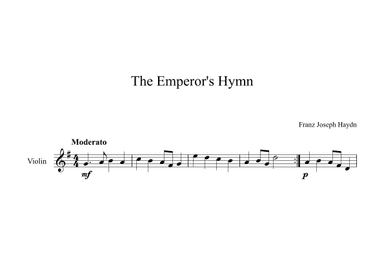 The Emperor's Hymn - Franz Joseph Haydn (Violin) (arr. Digital Book Music)