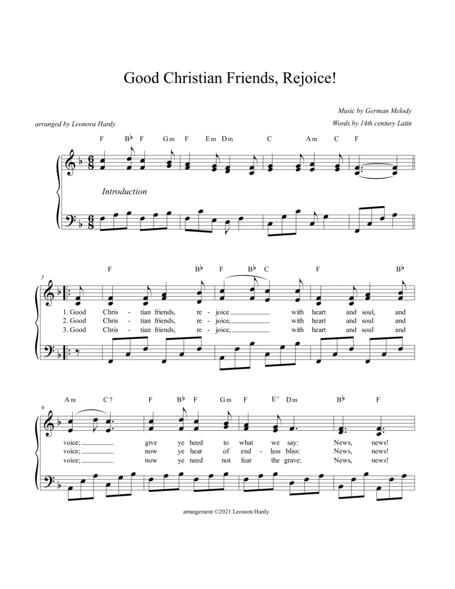 Good Christian Friends Rejoice! (arr. Leonora Hardy)