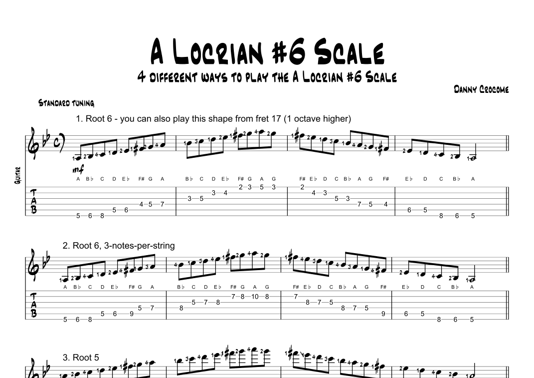 A Locrian #6 Scale (4 Ways to Play)