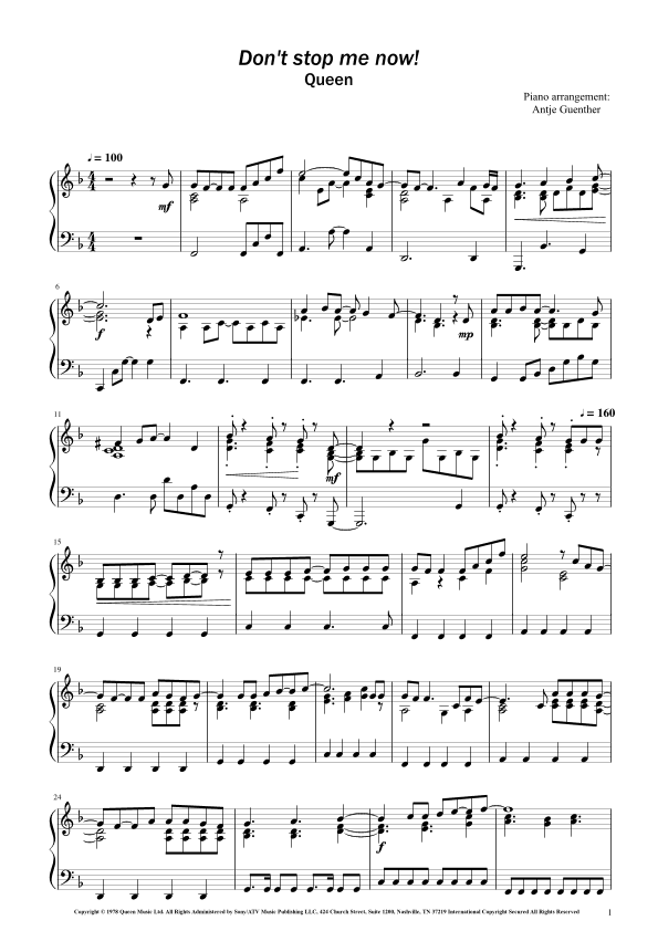 Don't Stop Me Now (arr. Antje Günther)