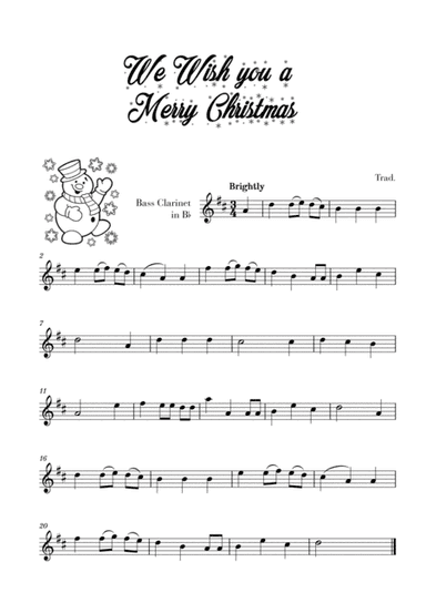 We Wish you a Merry Christmas (for Bass Clarinet) (arr. Cadenza Editions)