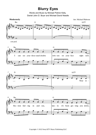 Blurry Eyes (arr. Michael Habrom)