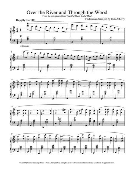 Over the River and Through the Wood (arr. Optimistic Flamingo Music / Pam Asberry (BMI))