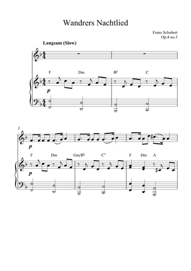 Wandrers Nachtlied (Op.4 no.3) (arr. Kaiserin Rebecca)