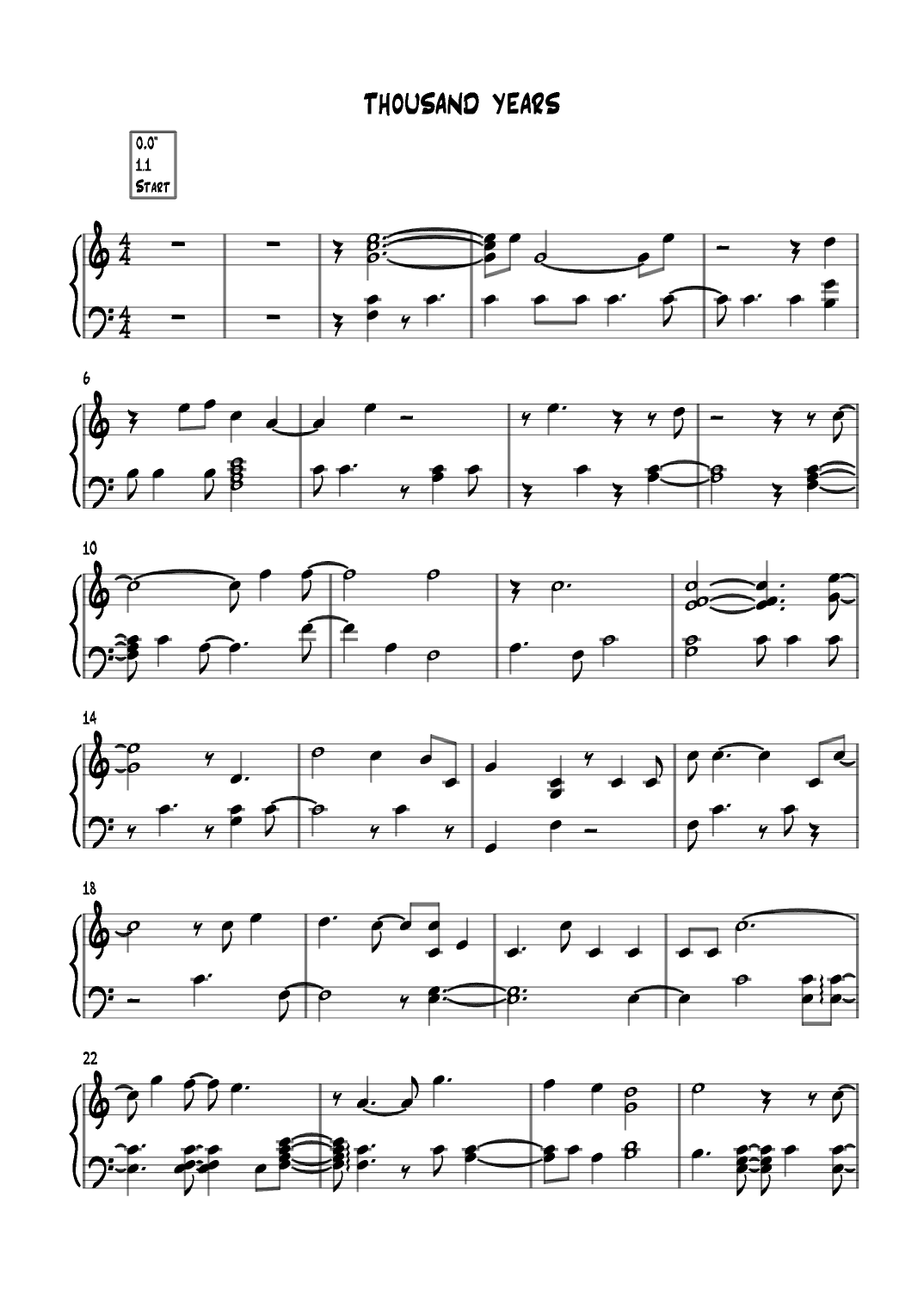 A Thousand Years (arr. by ezequiel)