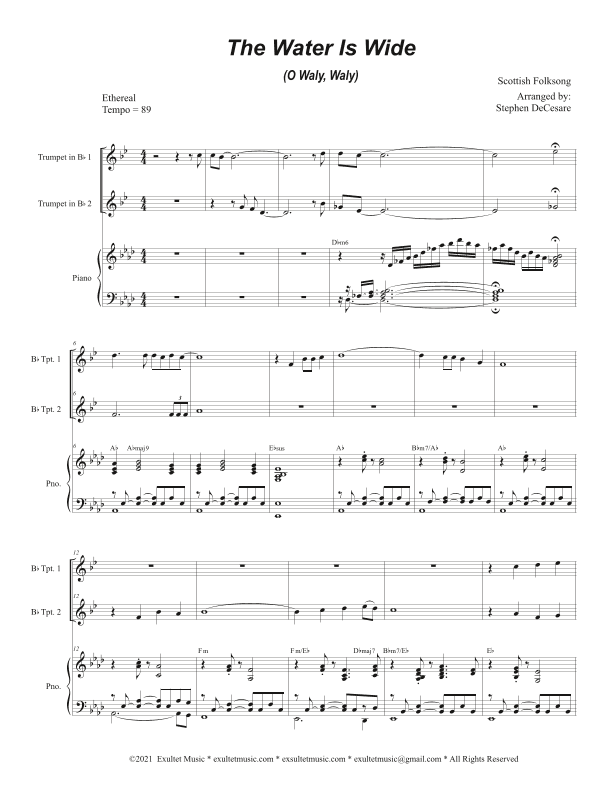 The Water Is Wide (O Waly, Waly) (Duet for Bb-Trumpet) (arr. Stephen DeCesare)