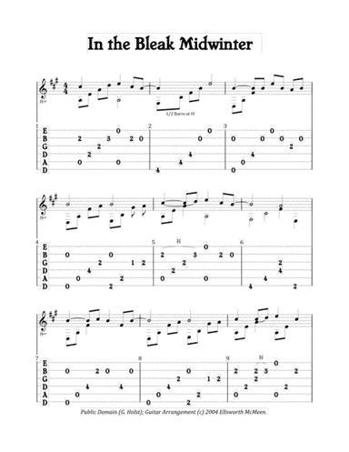 In the Bleak Midwinter (For Fingerstyle Guitar Tuned Drop D) (arr. Ellsworth McMeen)