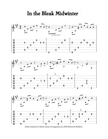 In the Bleak Midwinter (For Fingerstyle Guitar Tuned Drop D) (arr. Ellsworth McMeen)