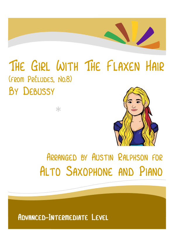 The Girl With The Flaxen Hair (Debussy) - alto sax and piano with FREE BACKING TRACK (arr. Austin Ralphson)