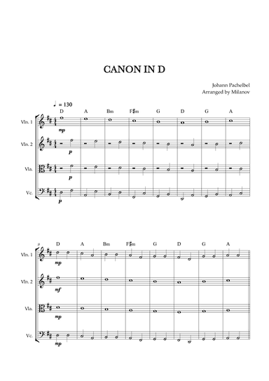 Canon in D | Pachelbel | String quartet (arr. Milanov)