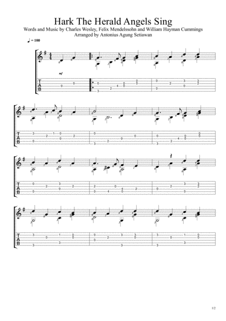 Hark The Herald Angels Sing (Fingerstyle Guitar Solo) (arr. Antonius Agung Setiawan)
