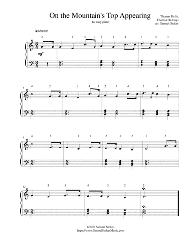 On the Mountain's Top Appearing - for easy piano (arr. Samuel Stokes)