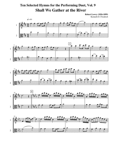 Ten Selected Hymns for the Performing Duet, Vol. 9 - violin and viola (arr. Kenneth D. Friedrich)